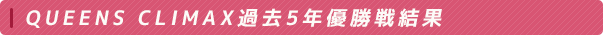 QUEENS CLIMAX過去5年優勝戦結果